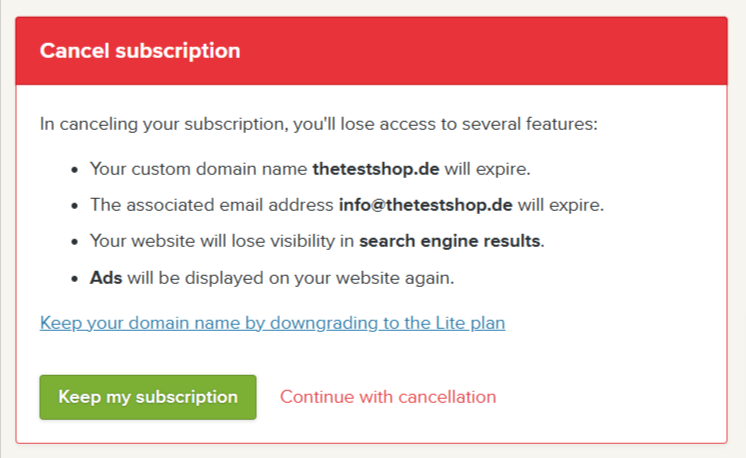 How do I cancel my subscription? – Contact us | Webador.com