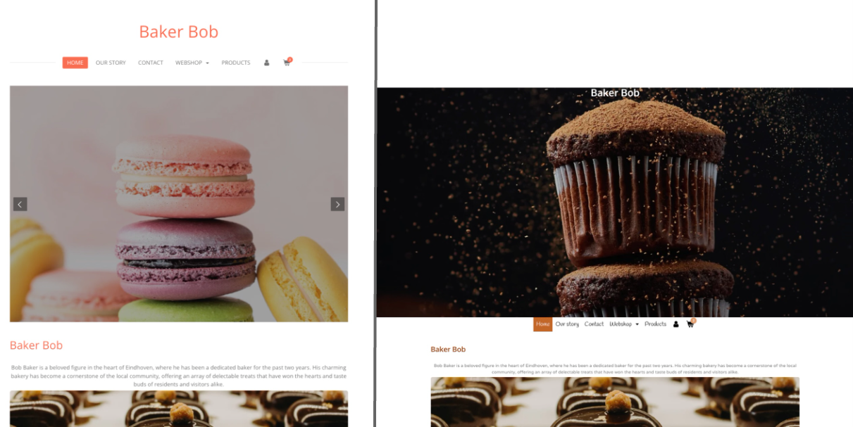1. A full-width banner 2. A banner as wide as the content.