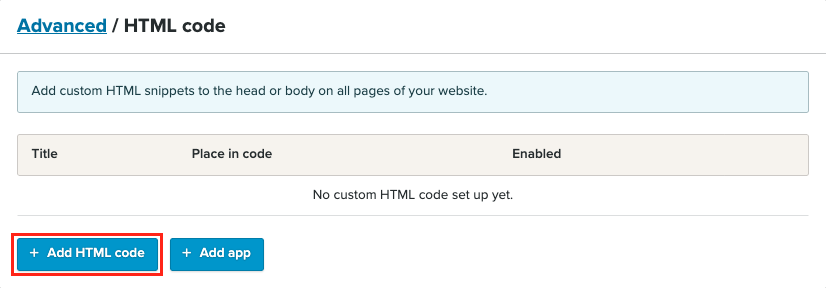 Add HTML code button