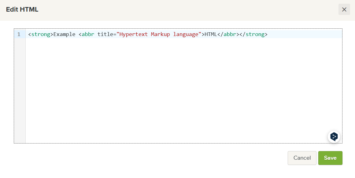 HTML code input field